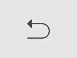 A curved arrow pointing to the left, representing the undo function, on a light grey background.