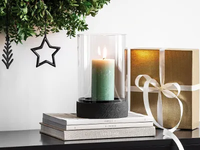 A modern lantern from the Manufacture Rock Home collection, Christmas atmosphere perfect for cozy indoor or outdoor lighting.