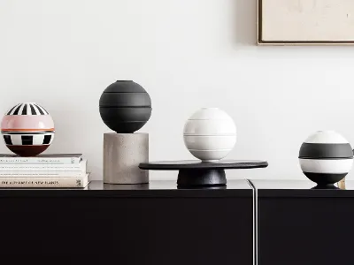 La Petite Boule four patterns shown on table