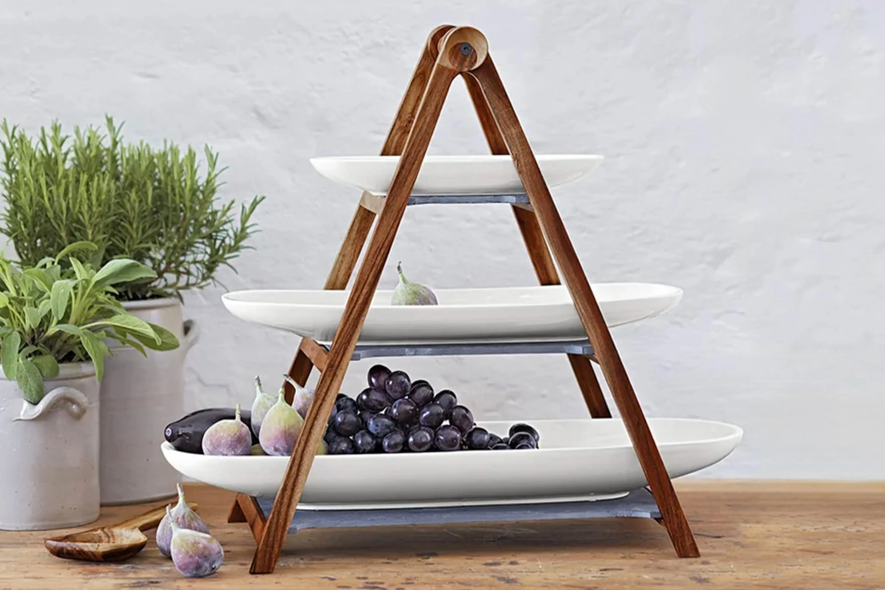 Artesano 3 tier stand on table with fruit