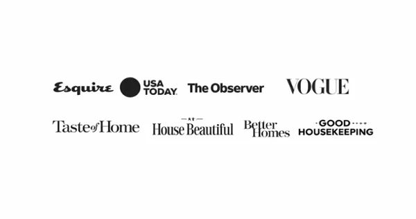 publication-logos-as-seen-in Logos of various well-known magazines and newspapers, including Esquire, USA Today, Vogue, and Good Housekeeping, are arranged in two rows.