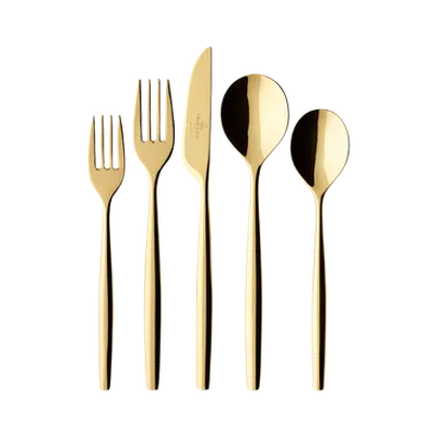 gold flatware set 