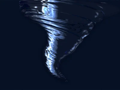 TwistFlush key visual with water vortex A blue water vortex on a dark blue background.