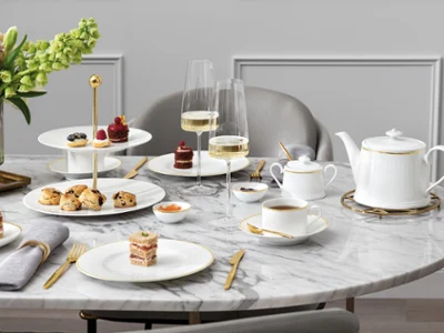 The Chateau Septfontaines collection combined with Metrochic cutlery for an elegant tea break A sophisticated combination of the Chateau Septfontaines collection and Metrochic cutlery, perfect for a refined table setting