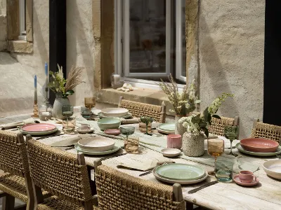 Adorn your table with pottery-style porcelain