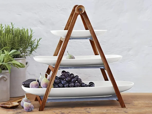Artesano 3 tier stand on table with fruit