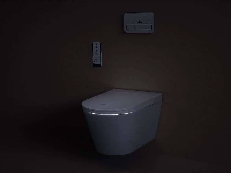 Vegghengt Tivo dusjtoalett med nattlys Tivo dusjtoalett med nattlysfunksjon gir subtil belysning for orientering og komfort i mørket.