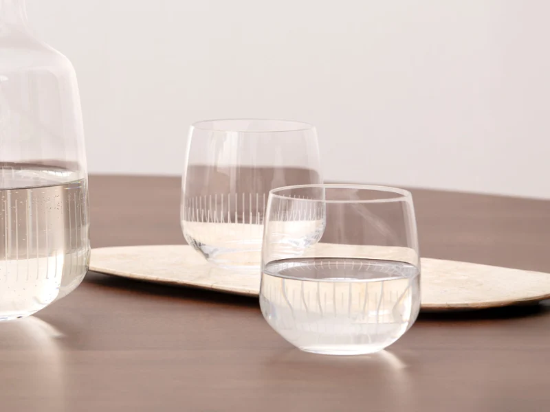 Afina water glasses close-up shot Afina water glasses close-up showcasing clear crystal design and refined texture.